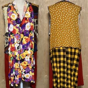 Colorful Floral and Patterned Vest